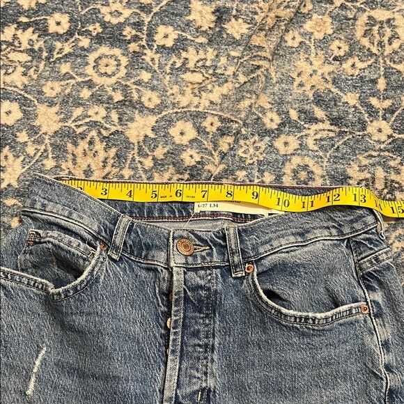 Anthropologie SWK See Worn Kept The Girlfriend Distressed Classic Denim Jeans - Picture 13 of 16